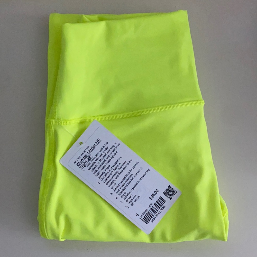 Lululemon Wunder Under High-Rise Tight 28" 
Luxtreme - highlight yellow - NWT